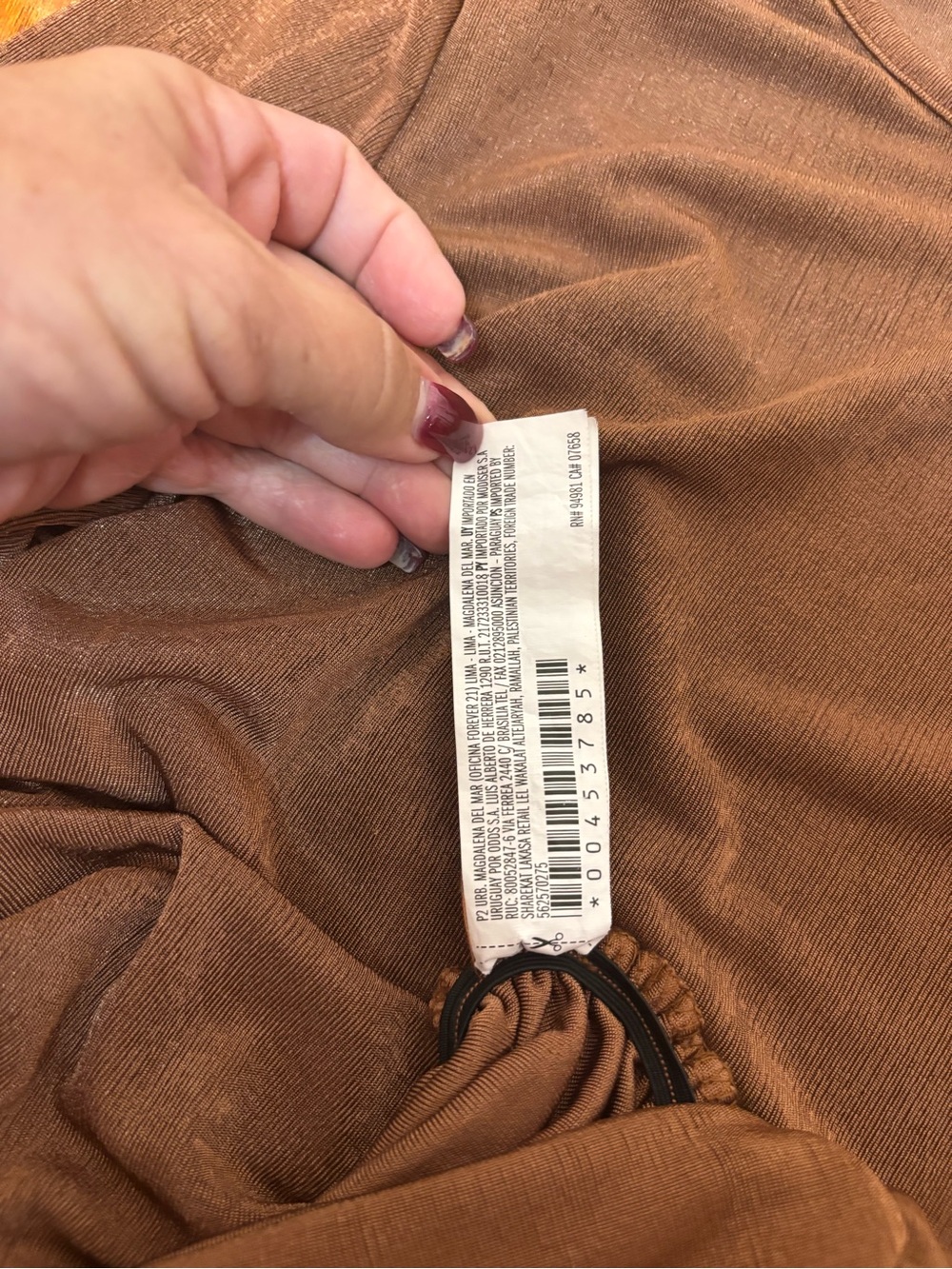 Forever 21 Brown Ruched Two-Piece Skirt Set | Long Sleeve Crop Top | - Picture 11 of 11